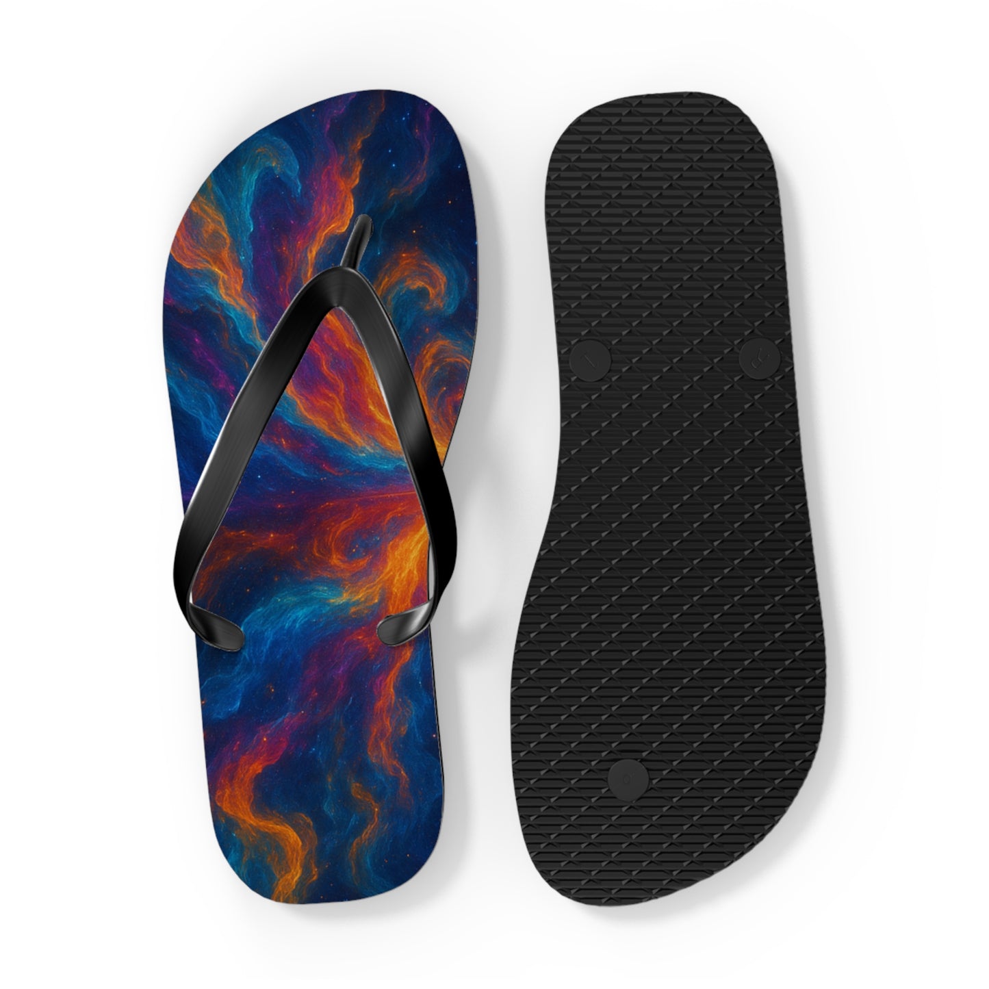Cosmic Swirl Flip Flops - Colorful Summer Sandals for Beach Lovers
