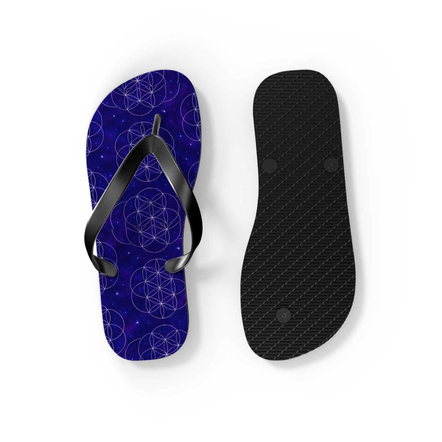 Cosmic Flower Flip Flops - Boho Chic Sandals for Beach, Summer Fun, Festival Vibes, Yoga Retreats, Gift for Her