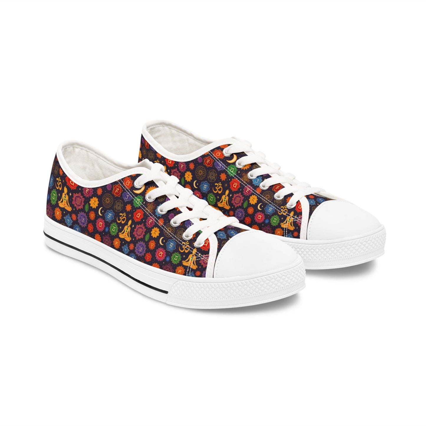 Colorful Floral Women's Low Top Sneakers - Casual Artistic Footwear
