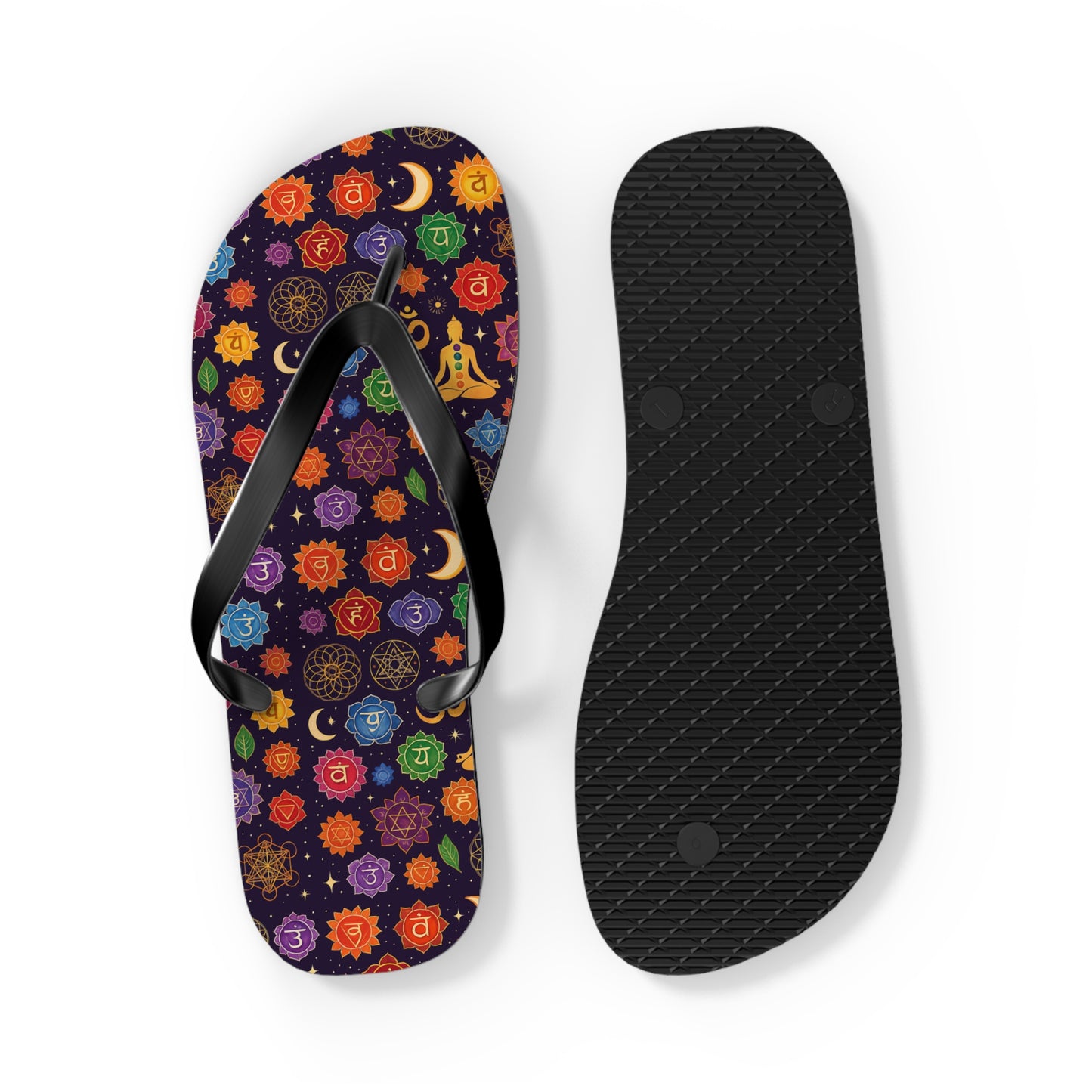 Colorful Chakra Flip Flops - Spiritual Summer Footwear