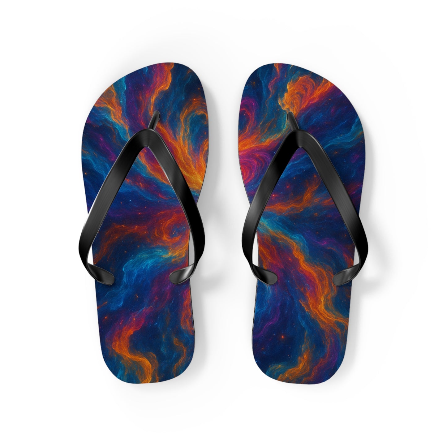 Cosmic Swirl Flip Flops - Colorful Summer Sandals for Beach Lovers