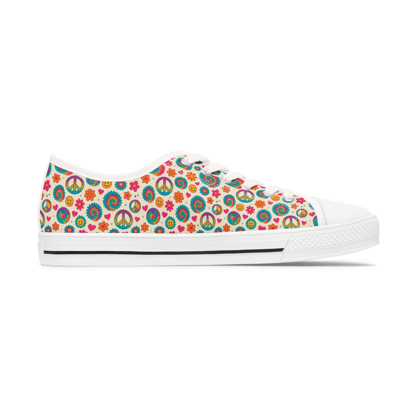 Colorful Peace Sign Women's Low Top Sneakers