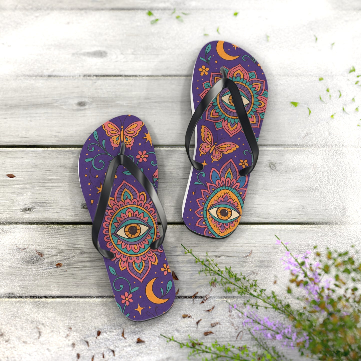 Colorful Bohemian Flip Flops - Eye-Catching Summer Footwear for Festivals and Beach Days