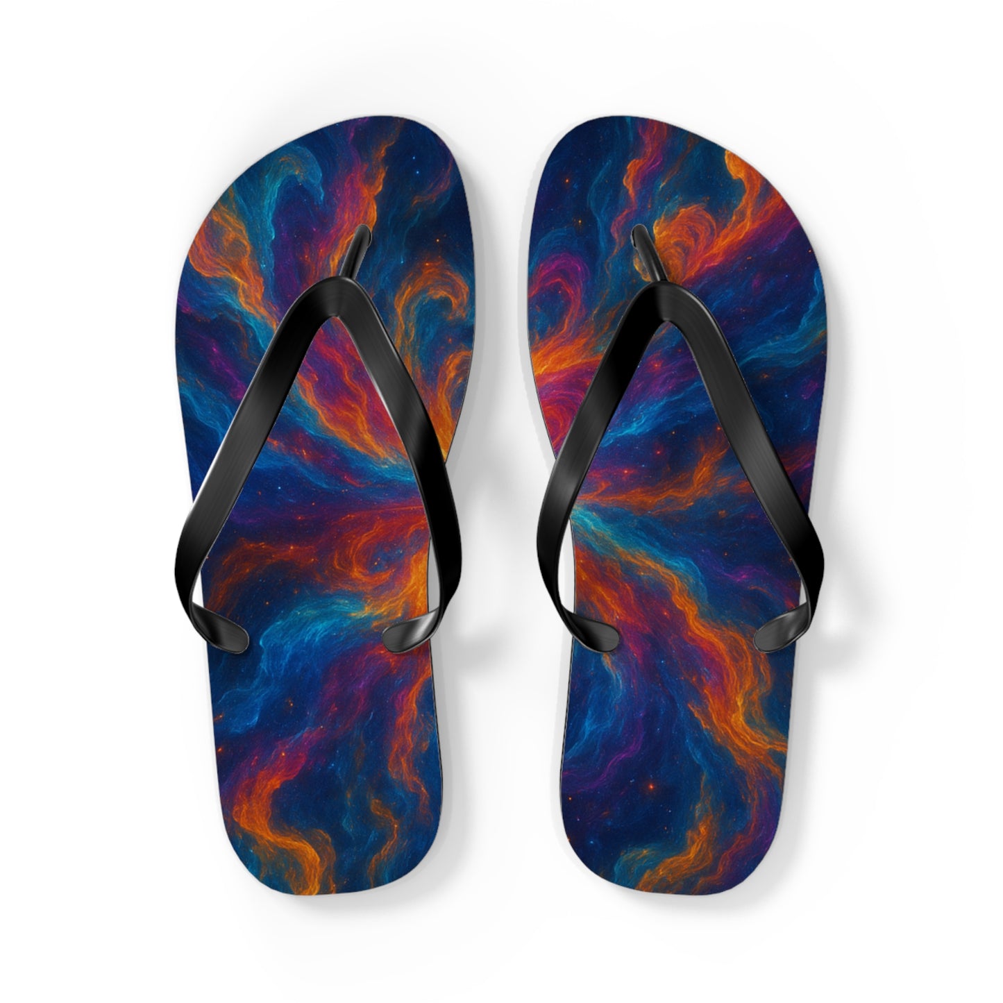 Cosmic Swirl Flip Flops - Colorful Summer Sandals for Beach Lovers
