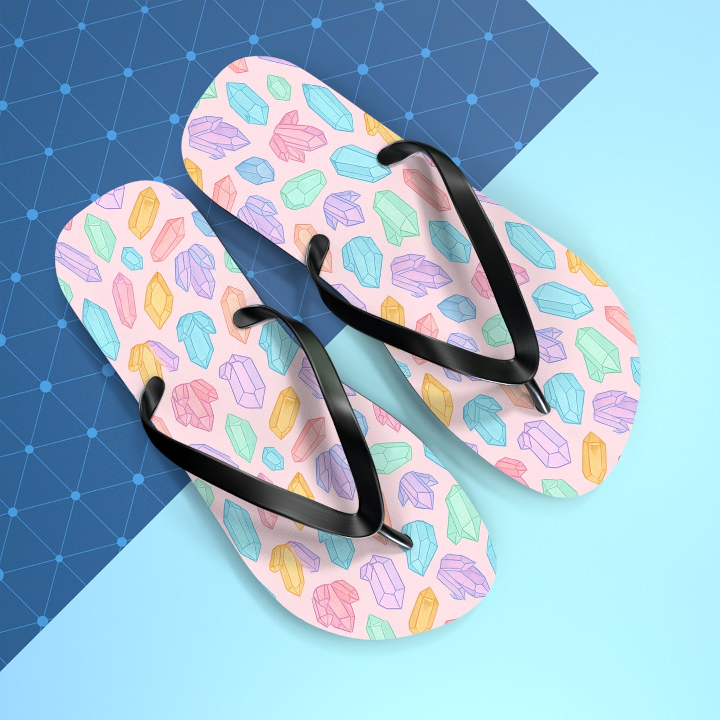 Colorful Crystal Flip Flops - Vibrant Summer Footwear for Beach Days & Casual Outings