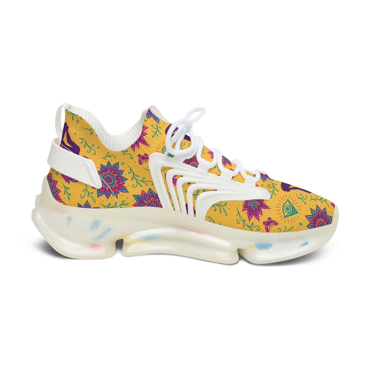 Bohemian Floral Women's Mesh Sneakers - Lightweight & Colorful Comfort