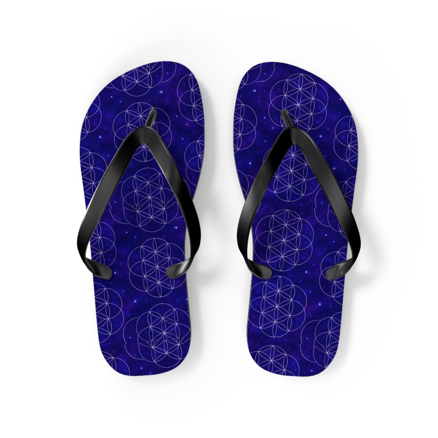 Cosmic Flower Flip Flops - Boho Chic Sandals for Beach, Summer Fun, Festival Vibes, Yoga Retreats, Gift for Her