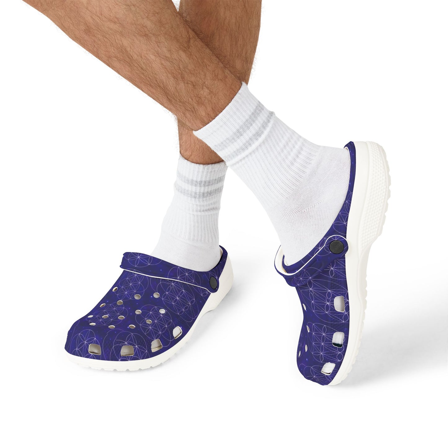 Cosmic Comfort EVA Foam Rubber Shoes with Flower of Life Design