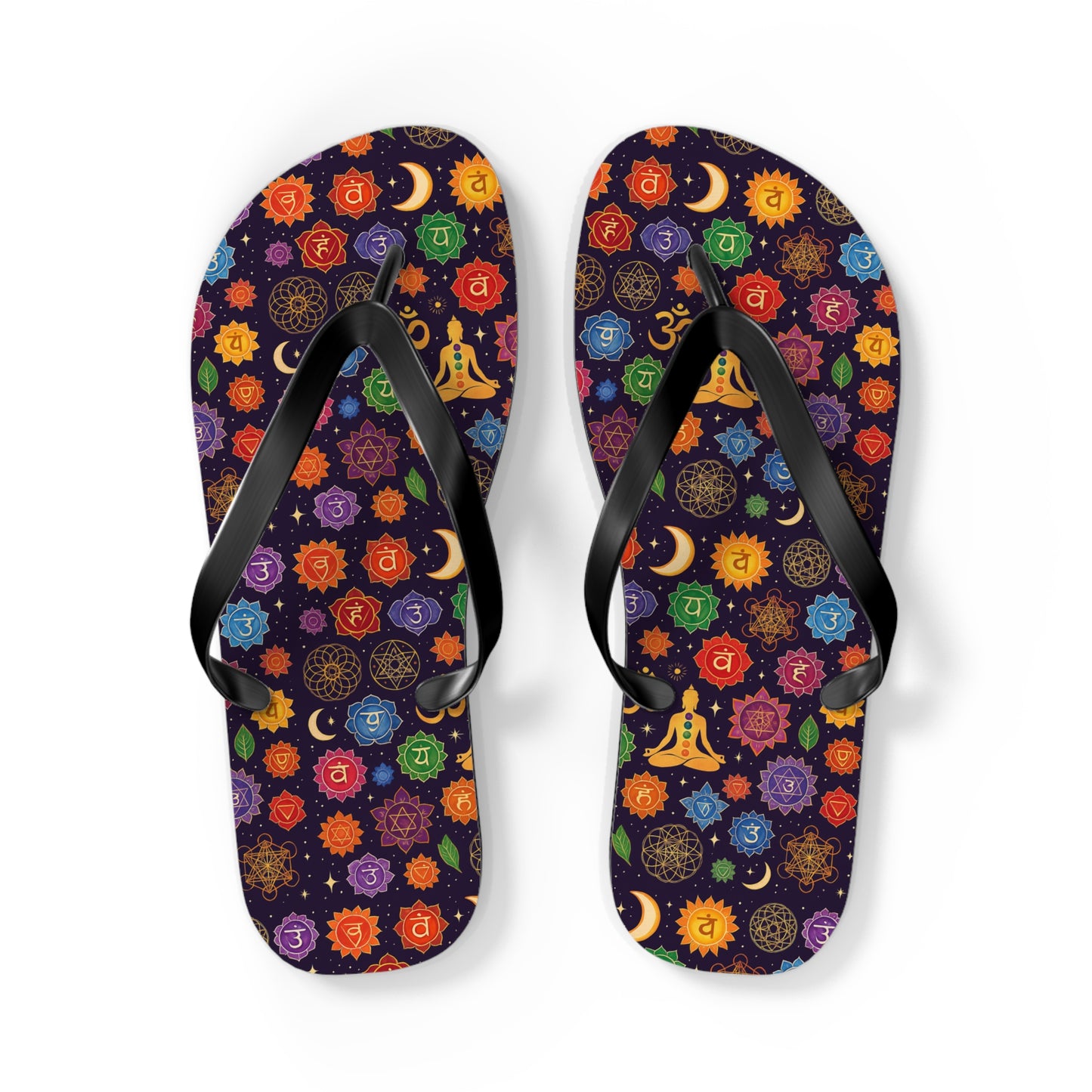 Colorful Chakra Flip Flops - Spiritual Summer Footwear