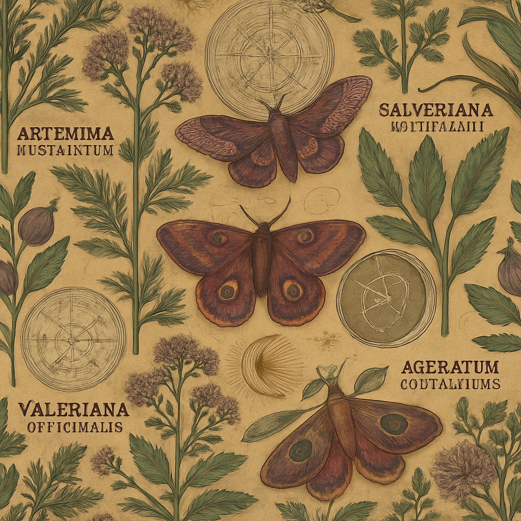 Vintage Moth & Botanical Peel & Stick Wallpaper – 60"x50" (PVC, Waterproof, Easy Install)