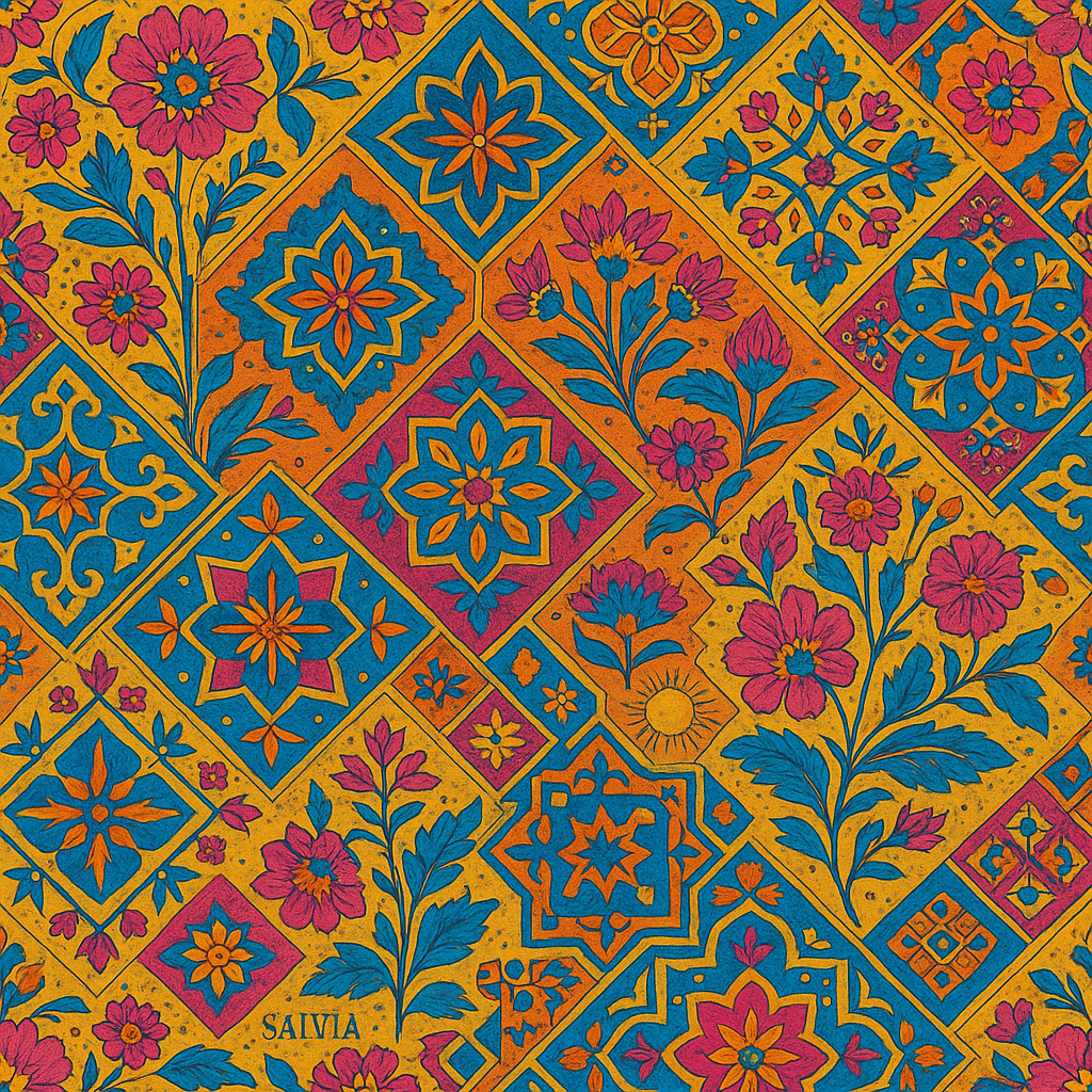Boho Mosaic Floral Peel & Stick Wallpaper – 60"x50" (PVC, Waterproof, Easy Install)