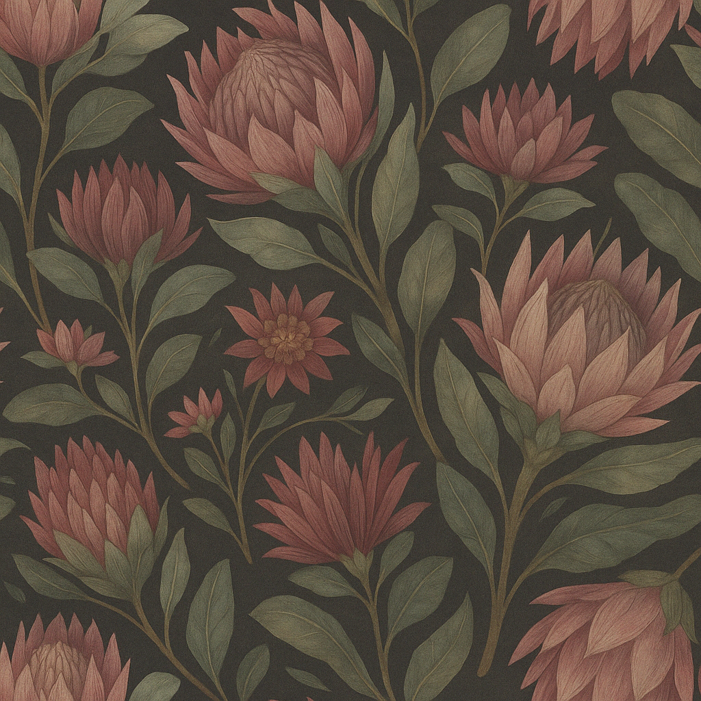 Dark Botanical Blooms Peel & Stick Wallpaper – 60"x50" (PVC, Waterproof, Easy Install)