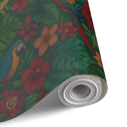 Boho Maximalist Jungle Floral Peel and Stick Wallpaper – Made in USA (Self-Adhesive Canvas)