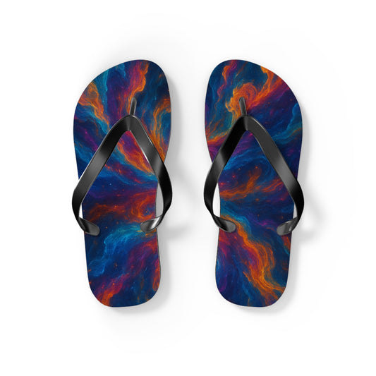 Cosmic Swirl Flip Flops - Colorful Summer Sandals for Beach Lovers