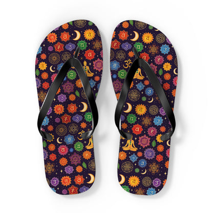 Colorful Chakra Flip Flops - Spiritual Summer Footwear