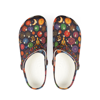 Colorful Chakra EVA Foam Clogs - Comfortable Rubber Shoes for Everyday Wear