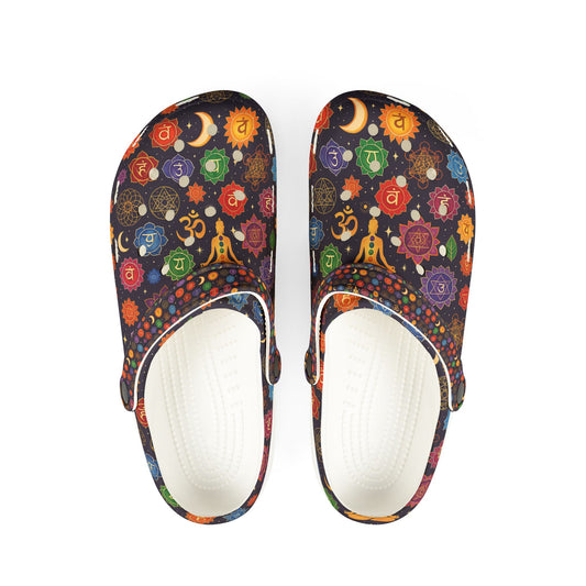 Colorful Chakra EVA Foam Clogs - Comfortable Rubber Shoes for Everyday Wear