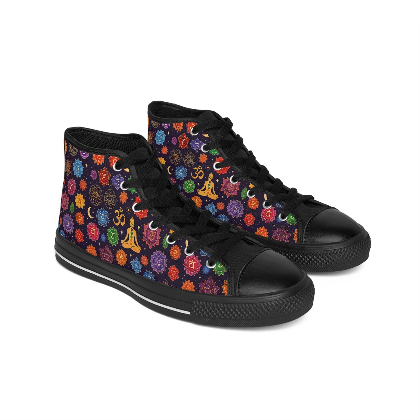 Yoga-Inspired Women's Classic Sneakers with Chakra Design