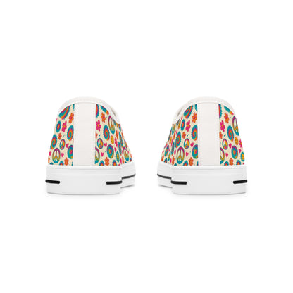 Colorful Peace Sign Women's Low Top Sneakers