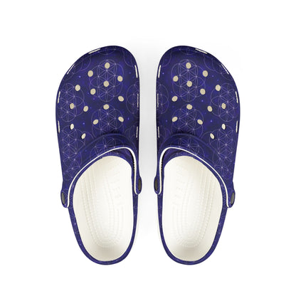 Cosmic Comfort EVA Foam Rubber Shoes with Flower of Life Design