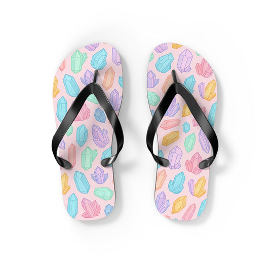Colorful Crystal Flip Flops - Vibrant Summer Footwear for Beach Days & Casual Outings