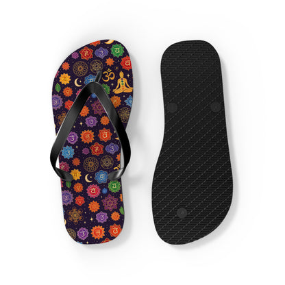 Colorful Chakra Flip Flops - Spiritual Summer Footwear