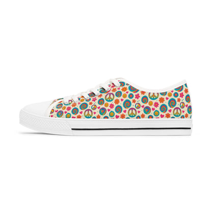 Colorful Peace Sign Women's Low Top Sneakers