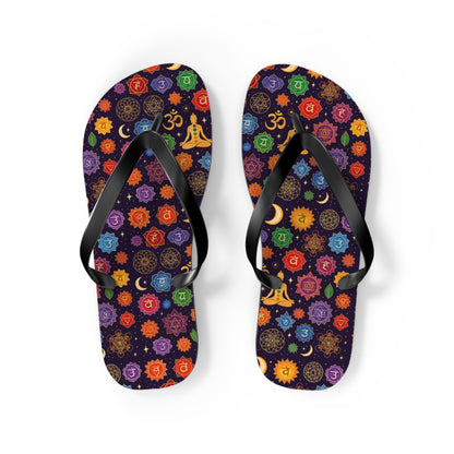 Colorful Chakra Flip Flops - Spiritual Summer Footwear