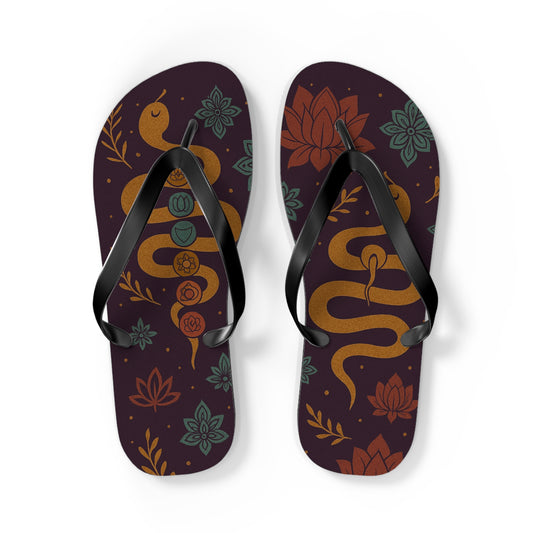 Bohemian Style Snake Flip Flops - Vibrant Summer Footwear