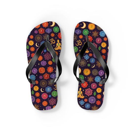 Colorful Chakra Flip Flops - Spiritual Summer Footwear