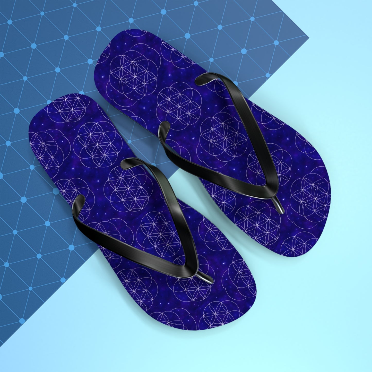 Cosmic Flower Flip Flops - Boho Chic Sandals for Beach, Summer Fun, Festival Vibes, Yoga Retreats, Gift for Her