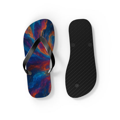 Cosmic Swirl Flip Flops - Colorful Summer Sandals for Beach Lovers