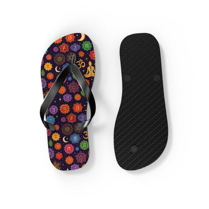 Colorful Chakra Flip Flops - Spiritual Summer Footwear
