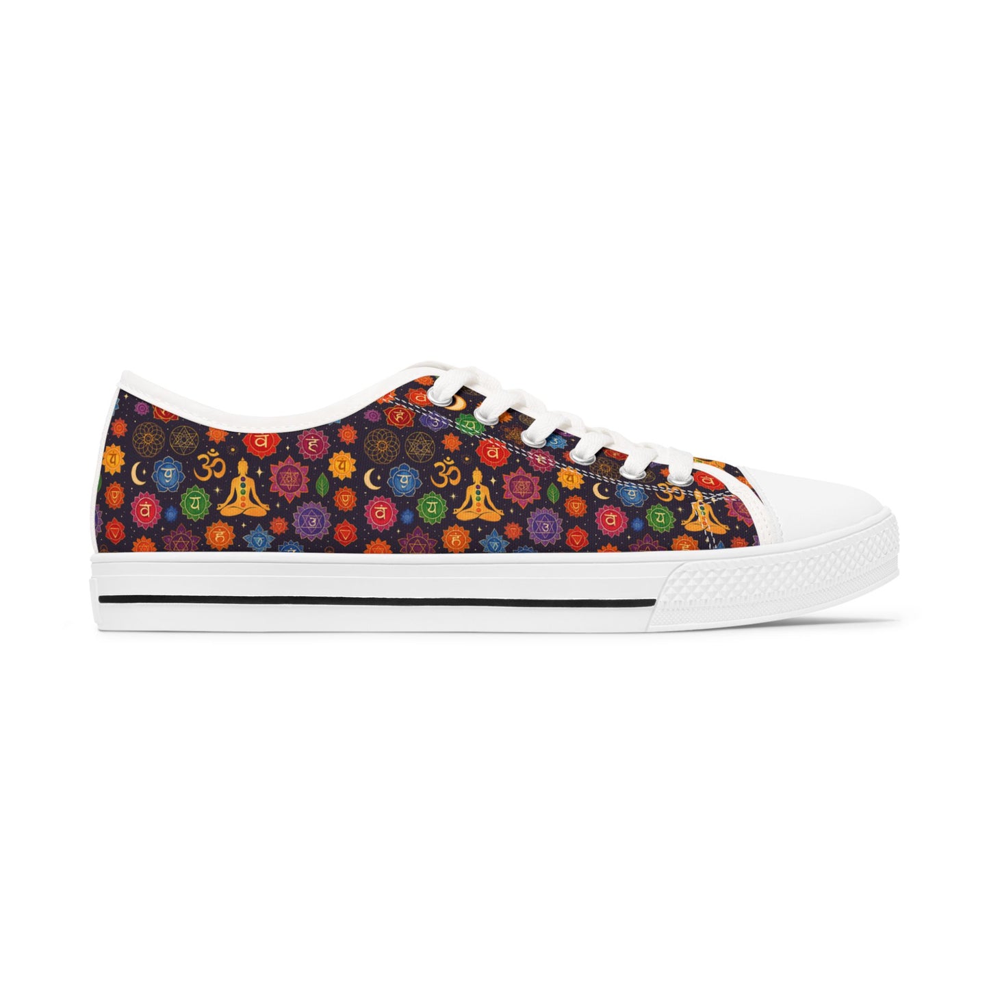 Colorful Floral Women's Low Top Sneakers - Casual Artistic Footwear