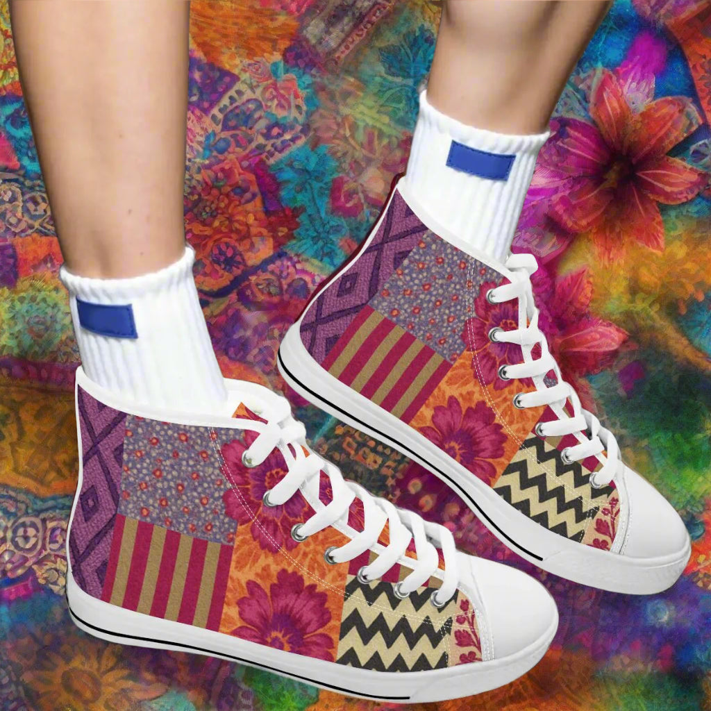 Wildflower Spirit Women's High Top Canvas Shoes
