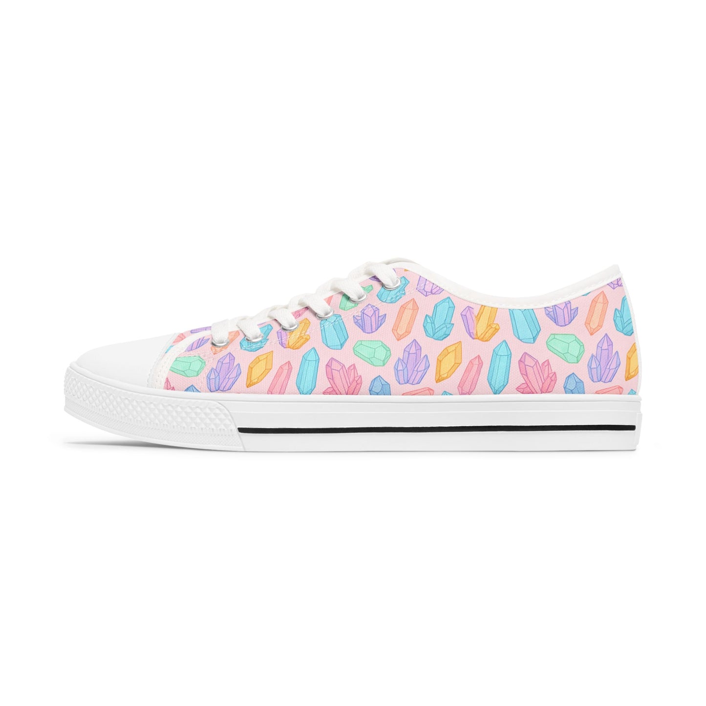 Colorful Crystal Print Low Top Sneakers for Women
