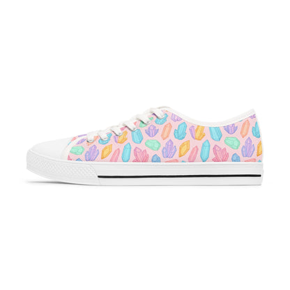 Colorful Crystal Print Low Top Sneakers for Women
