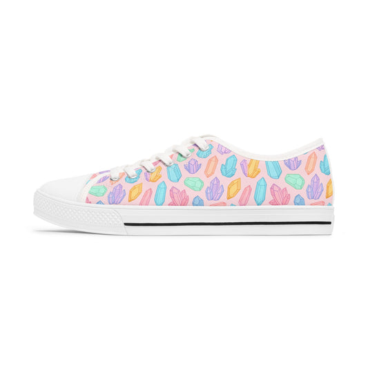 Colorful Crystal Print Low Top Sneakers for Women