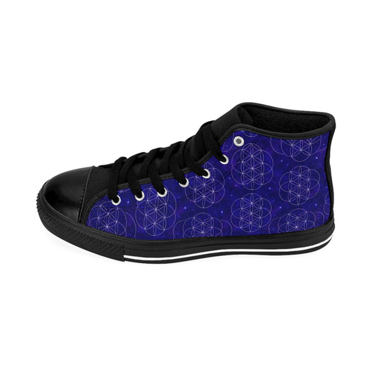 Men's Classic Sneakers - Geometric Pattern High Tops