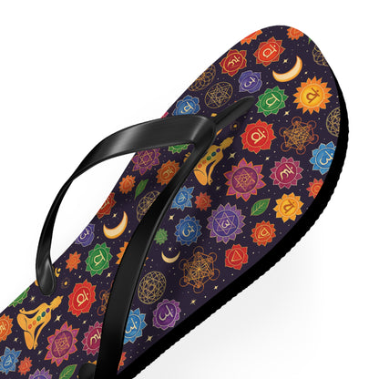 Colorful Chakra Flip Flops - Spiritual Summer Footwear