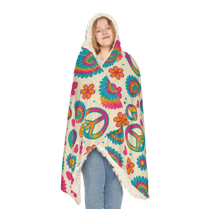 Colorful Peace Sign Snuggle Blanket