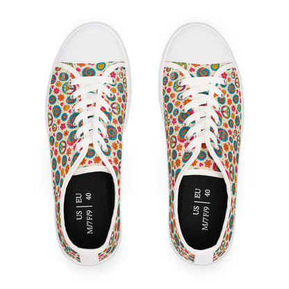 Colorful Peace Sign Women's Low Top Sneakers