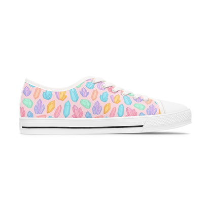 Colorful Crystal Print Low Top Sneakers for Women