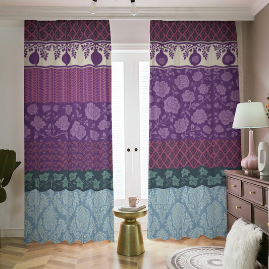 Royal Patchwork Boho Blackout Curtains – Bold Privacy with a Regal Twist