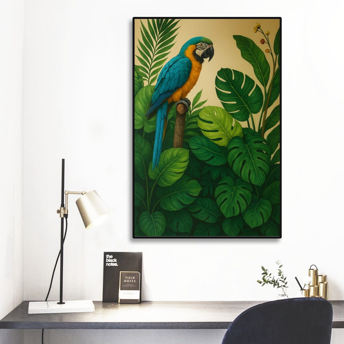 🦜 Jungle Majesty Wall Art – Boho Maximalist Oil Canvas Print