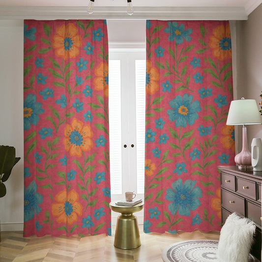 Sun-Kissed Bloom Blackout Curtains – Bold Botanicals for the Maximalist Soul
