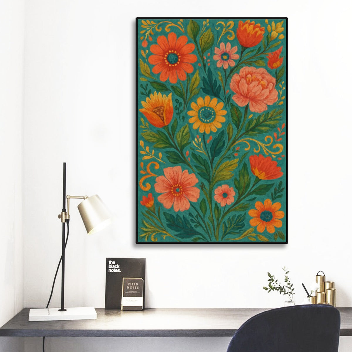 🌺Botanical Burst” Boho Canvas Wall Art | Waterproof Oil Canvas | Multiple Sizes