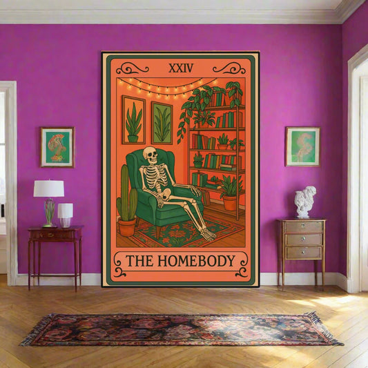 🖼️ "The Homebody" Black Frame Mural - Boho Maximalist Wall Art