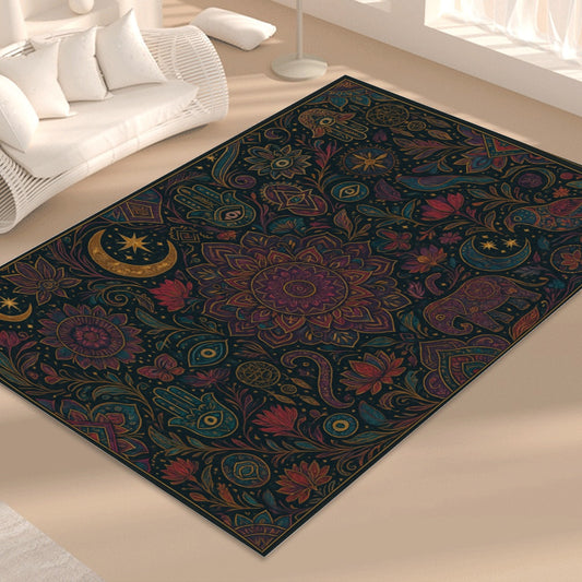 🌙 Mystic Garden Foldable Floor Mat – Boho Celestial Comfort