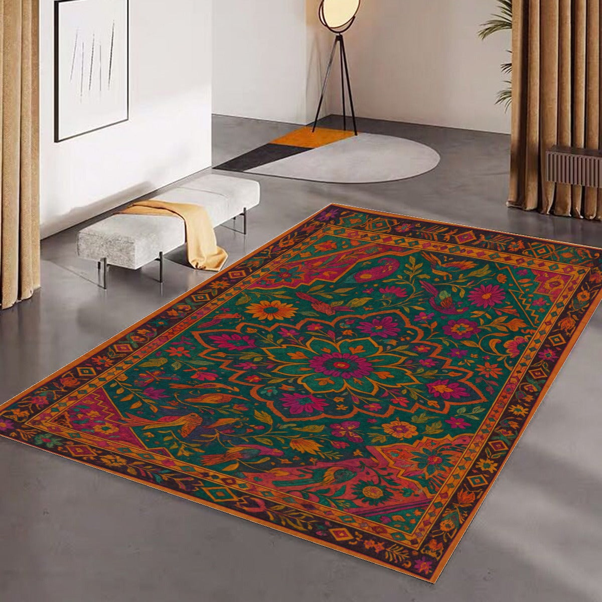 🌺 Boho Bloom Festival Floor Mat – Color-Drenched Comfort for Wild Souls 🌺